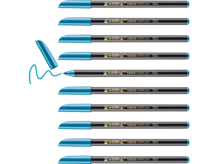 Edding Rotulador 1200 Azul Metálico (Set de 10) punta redonda 1-3 mm