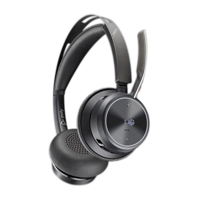 HP Voyager Focus 2 UC inkl. LS USB-C/A Teams Auriculares Inalámbricos Bluetooth para Oficina y Centro de Llamadas, Certificados para Microsoft Teams, Negro