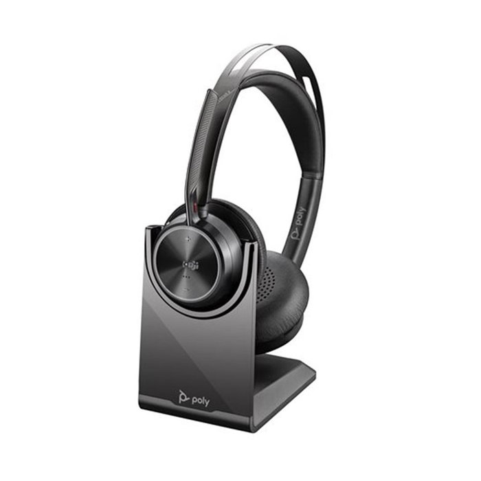HP Poly Voyager Focus 2 Microsoft Teams con base de carga y adaptador USB-C/A