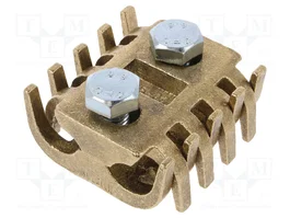 BM GROUP Conector de alimentación recto de borna de tornillo en latón