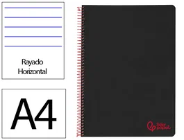 Liderpapel Cuaderno Espiral A4 Wonder Negro 80 Hojas