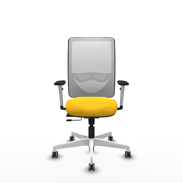 PIQUERAS Y CRESPO Silla de oficina Zulema con mecanismo Sincro/Traslack, Amarillo y Blanco