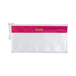 Portatodo Dohe Cremallera Apaisado Pvc Blanco/Rosa (Set de 12)