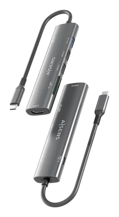 Aisens USB-C Dock 7 en 1 ASUC-7P027-GR Gris