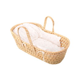 Muñecas Arias Canastilla de Mimbre con Asas, Protector, Colchón y Cojín
