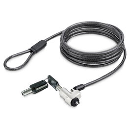 StarTech.com Cable de Seguridad para Portátil 2 m (6 Ft) - Compatible con Ranura Noble Wedge, NBLWK-LAPTOP-LOCK, 2 Llaves, Negro/Plata