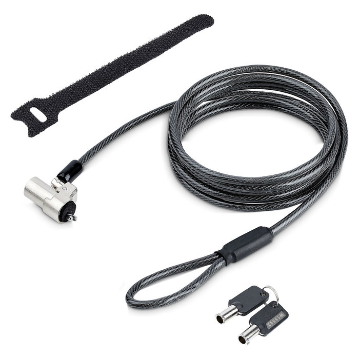 StarTech.com Cable de Seguridad para Portátil 2 m (6 Ft) - Compatible con Ranura Noble Wedge, NBLWK-LAPTOP-LOCK, 2 Llaves, Negro/Plata StarTech.com Cable de Seguridad para Portátil 2 m (6 Ft) - Compatible con Ranura Noble Wedge, NBLWK-LAPTOP-LOCK, 2 Llaves, Negro/Plata