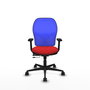 PIQUERAS Y CRESPO Silla de oficina Jorquera con mecanismo Sincro/Traslack, Rojo y Azul