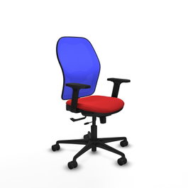 PIQUERAS Y CRESPO Silla de oficina Jorquera con mecanismo Sincro/Traslack, Rojo y Azul