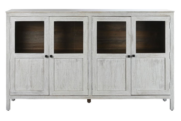 DKD Home Decor Mueble TV Mediterraneo Blanco Madera Mango 160 x 40 x 60 cm