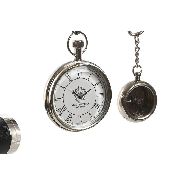 DKD Home Decor Set de Regalo de 3 Piezas con Brújula, Reloj de Bolsillo y Catalejo