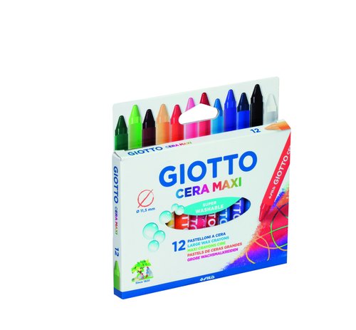 Giotto Lápices de cera Maxi, 12 unidades colores surtidos