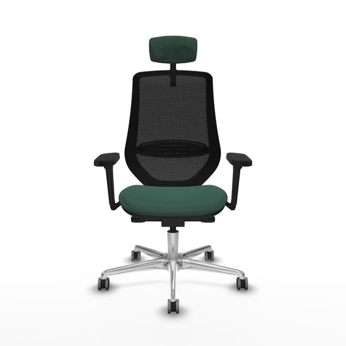 PIQUERAS Y CRESPO Silla de oficina Mardos con mecanismo Sincro/Traslack, Verde botella y Negro
