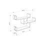 Hanah Home Estantería de Pared Tibet - White, Blanca, 119x66.5x23 cm