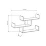 Hanah Home Estantería de Pared Tibet - White, Blanca, 119x66.5x23 cm