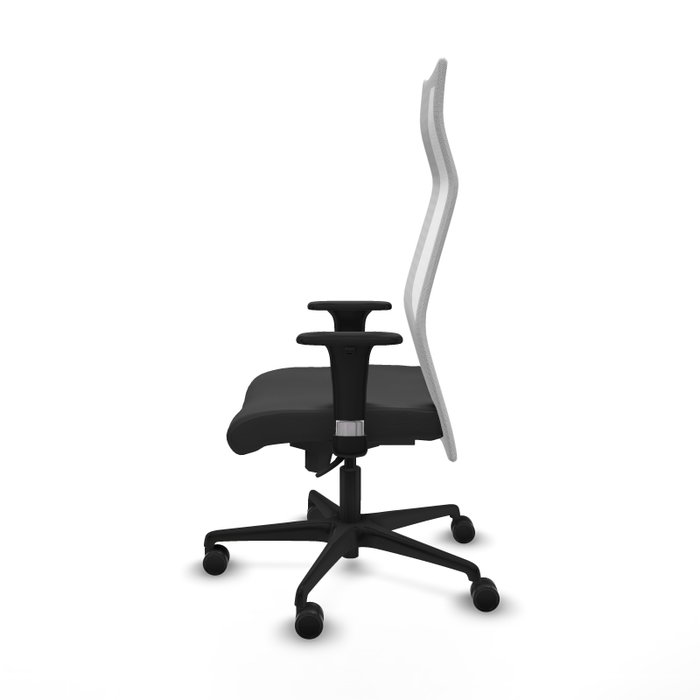 PIQUERAS Y CRESPO Sillón Albacete con mecanismo Sincro, Similpiel Gris Oscuro y Malla Blanca