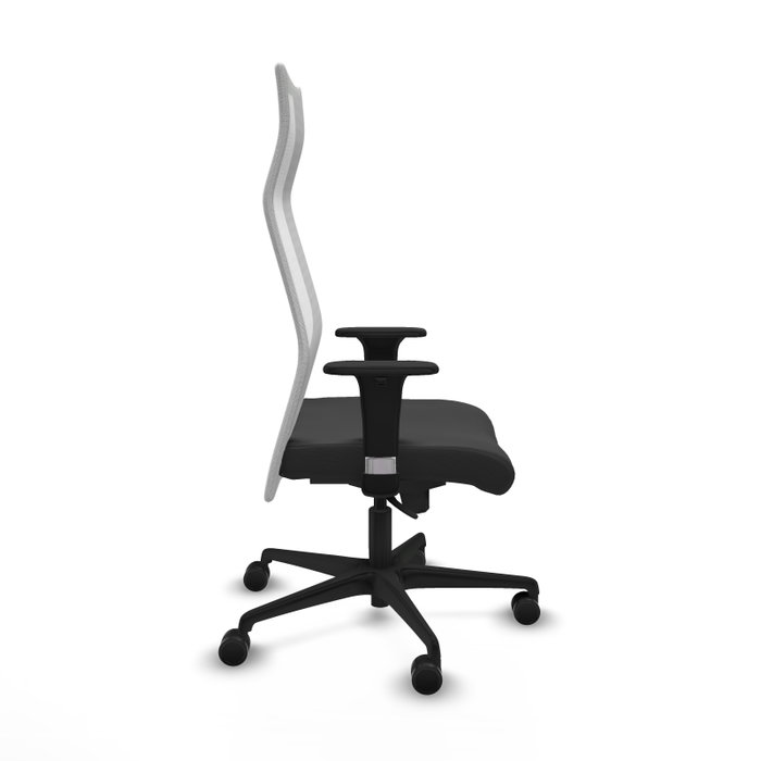 PIQUERAS Y CRESPO Sillón Albacete con mecanismo Sincro, Similpiel Gris Oscuro y Malla Blanca