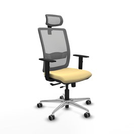 PIQUERAS Y CRESPO Silla de oficina Haches con mecanismo Sincro/Traslack Crema y Gris