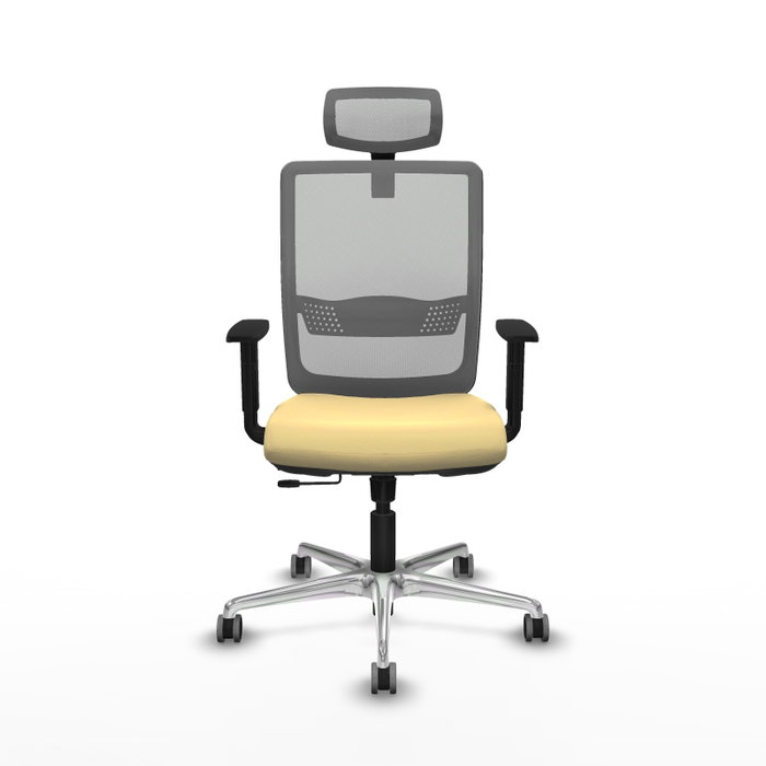 PIQUERAS Y CRESPO Silla de oficina Haches con mecanismo Sincro/Traslack Crema y Gris
