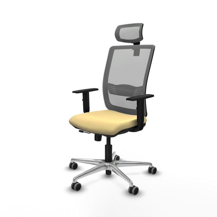 PIQUERAS Y CRESPO Silla de oficina Haches con mecanismo Sincro/Traslack Crema y Gris