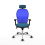 PIQUERAS Y CRESPO Silla de oficina Jorquera Verde petróleo y Azul