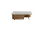 Nordure Mesa de Centro Flavio Honey Oak, Roble, Cristal Templado y Tablero de Partículas Recubierto de Melamina, 105x65x30 cm