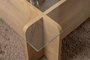 Nordure Mesa de Centro Flavio Honey Oak, Roble, Cristal Templado y Tablero de Partículas Recubierto de Melamina, 105x65x30 cm