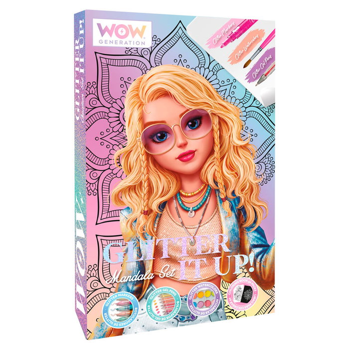Kids Euroswan Set para colorear Mandalas Wow Generation con acuarelas glitter Kids Euroswan Set para colorear Mandalas Wow Generation con acuarelas glitter
