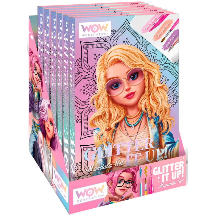 Kids Euroswan Set para colorear Mandalas Wow Generation con acuarelas glitter Kids Euroswan Set para colorear Mandalas Wow Generation con acuarelas glitter