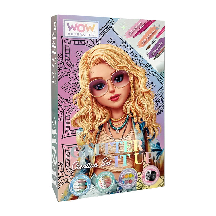Kids Euroswan Set para colorear Mandalas Wow Generation con acuarelas glitter Kids Euroswan Set para colorear Mandalas Wow Generation con acuarelas glitter