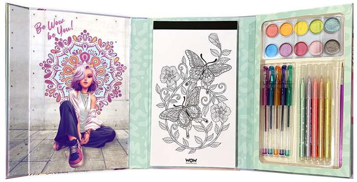 Wow Generation Set para Colorear Mandalas con Rotuladores, Bolígrafos, Acuarelas Glitter y Libro de 40 Páginas - Kit de Arte y Manualidades Wow Generation Set para Colorear Mandalas con Rotuladores, Bolígrafos, Acuarelas Glitter y Libro de 40 Páginas - Kit de Arte y Manualidades