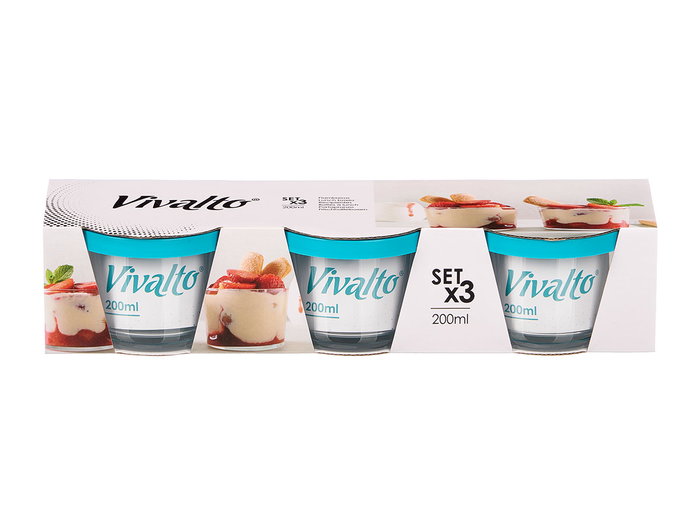 VIVALTO Set 3 Fiambreras Redondas Azul 200ml VIVALTO Set 3 Fiambreras Redondas Azul 200ml