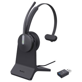Yealink WH64 Hybrid Mono Auriculares DECT Inalámbricos para Oficina/Centro de Llamadas con Base de Carga, Compatible con Teams