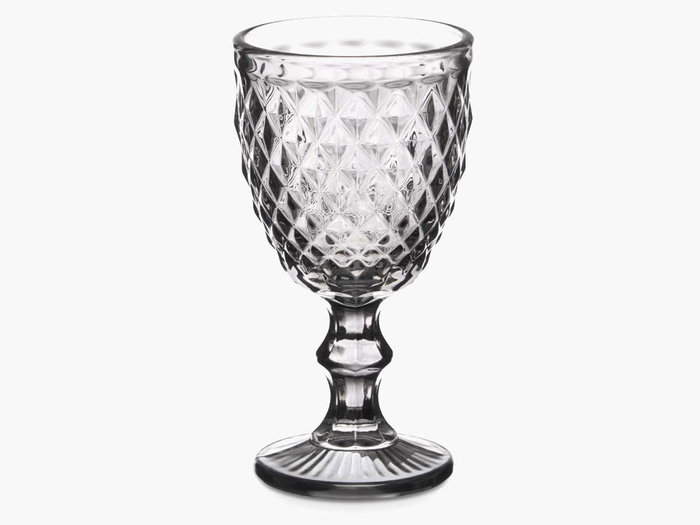 Vivalto Copa Diamante Gris 260 ml - Copa de Vidrio para Bebidas, Color Gris, 8x15x8 cm (Set de 24)