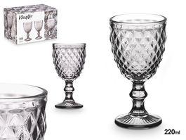 Vivalto Copa Diamante Gris 220 ml 8x8x15 cm (Set de 24)