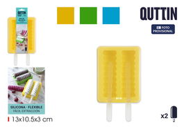 Quttin Molde para 2 Helados de Silicona 13x10.5x3 cm (24 Unidades)