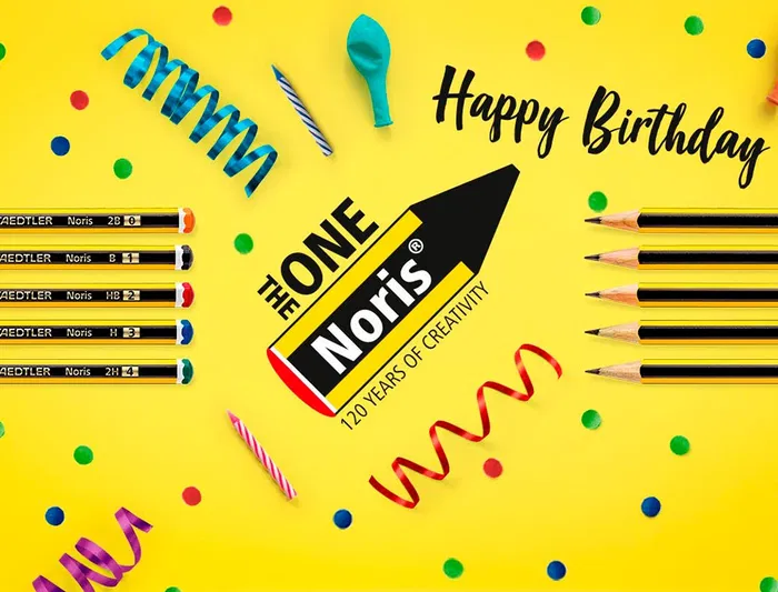 Staedtler Expositor Sobremesa Noris 120 Feliz Aniversario, 152 Unidades Surtidas, 383x382x250 mm