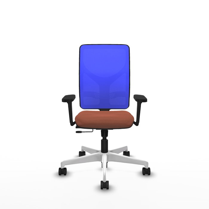 PIQUERAS Y CRESPO Silla de oficina Motilla con mecanismo Sincro/Traslack Marrón y Azul