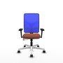 PIQUERAS Y CRESPO Silla de oficina Motilla con mecanismo Sincro/Traslack Marrón y Azul