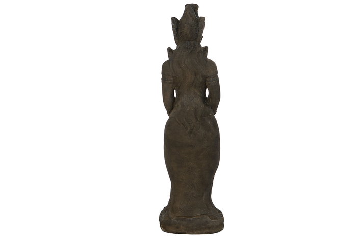 DKD Home Decor Figura Cement Statues 23 Diosa Javanesa Gris Oscuro 25 x 100 x 28 cm
