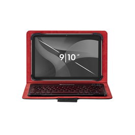 Phoenix Keyboard BT Case (9"-10") - Funda con Teclado Bluetooth QWERTY Español Desmontable, Piel Sintética, Soporte Ajustable y Magnético para Tablet