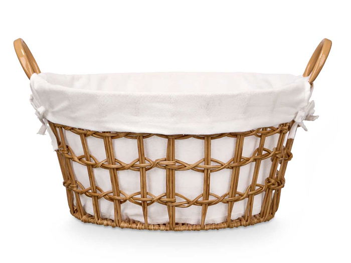 Kipit Cesto Redondo Asas Natural Pequeño 45x25x40 cm Poliester Algodon Textil (Set de 12)