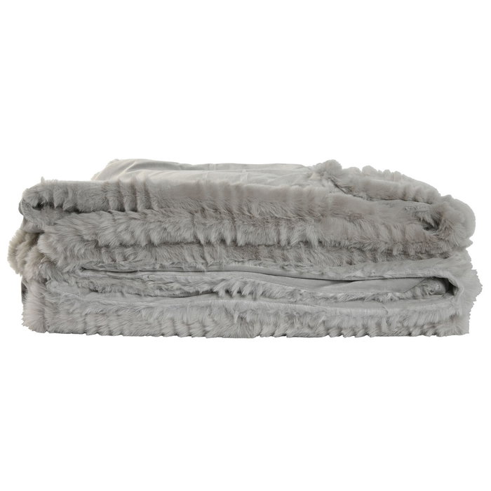 DKD Home Decor Manta de Poliéster Gris Claro 220x240x1 cm DKD Home Decor Manta de Poliéster Gris Claro 220x240x1 cm