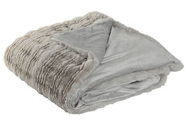 DKD Home Decor Manta "Rabit fur april 24 d" Gris Claro 240 x 220 x 1 cm Poliester