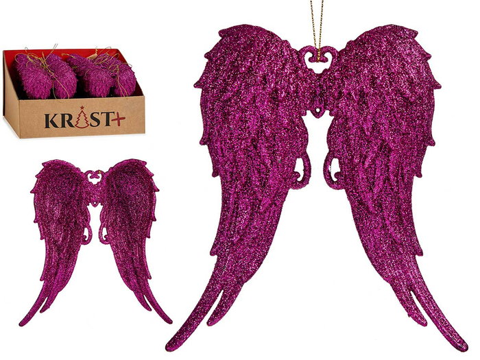 Krist+ Adorno Árbol Navidad Alas Fucsia 13 x 14.5 x 2.5 cm (Set de 48) Krist+ Adorno Árbol Navidad Alas Fucsia 13 x 14.5 x 2.5 cm (Set de 48)