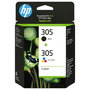 HP 305 Pack de 2 Cartuchos de Tinta Original (Negro y Tricolor)