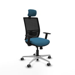 PIQUERAS Y CRESPO Silla de oficina Yunquera con mecanismo Sincro/Traslack Verde petróleo y Negro