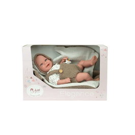 BabyTo - Muñeca Elegance de Peso Marrón con Manta, Muñeca de Peluche o Juguete Terapéutico de 35 cm