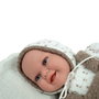 BabyTo - Muñeca Elegance de Peso Marrón con Manta, Muñeca de Peluche o Juguete Terapéutico de 35 cm