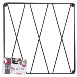 Home Deco Factory Salvamantel Deco Filaire Alambre Negro 18,5x18,5x1,3 cm